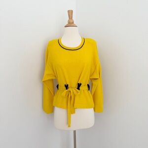 VTG Sonia Rykiel Paris Yellow Dolman Sleeve Sweater